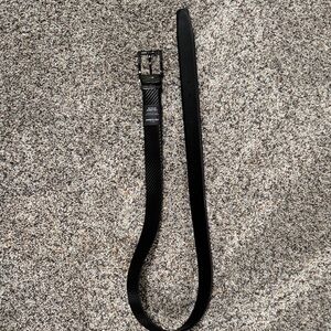 Kenneth Cole Black Textured Recycled Rubber Belt